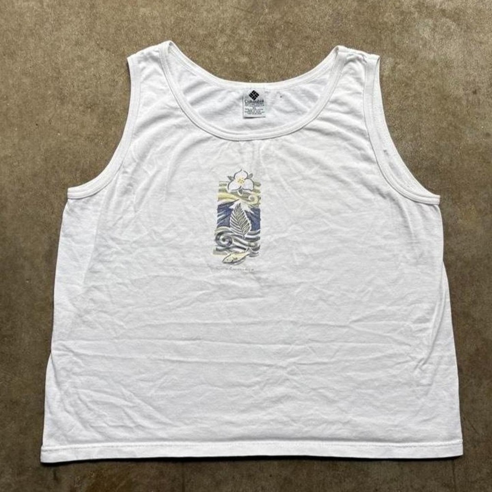 Columbia white vintage 90s outdoor tank top  Mens Size XL